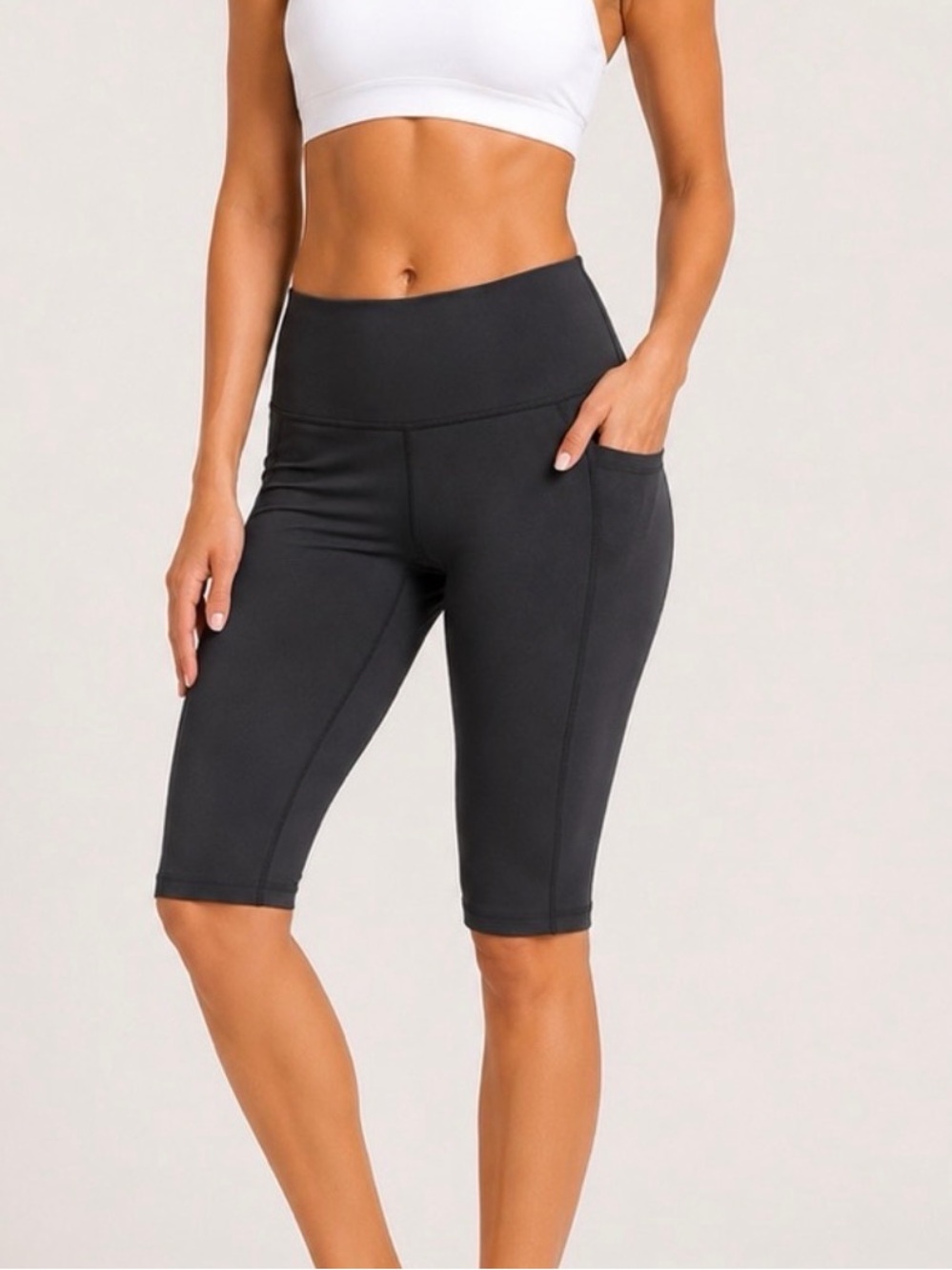 Calia PowerMove Collection High-Rise Knee Crop Leggings Black Yoga, Workout NWT